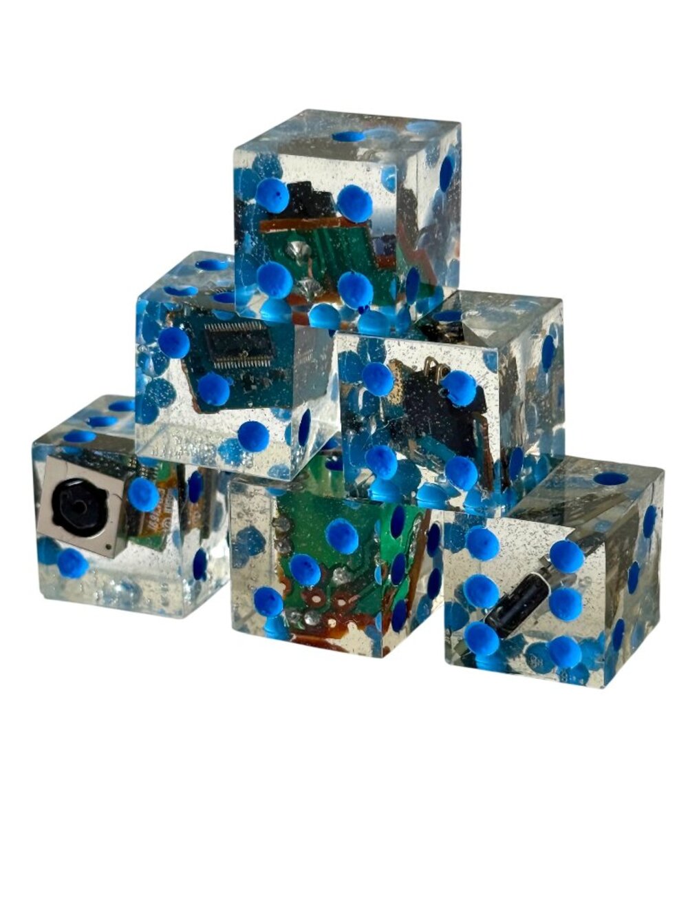 Resin Dice Set 6pcs - Computer Parts - Handmade Replacement Dice Games Casino